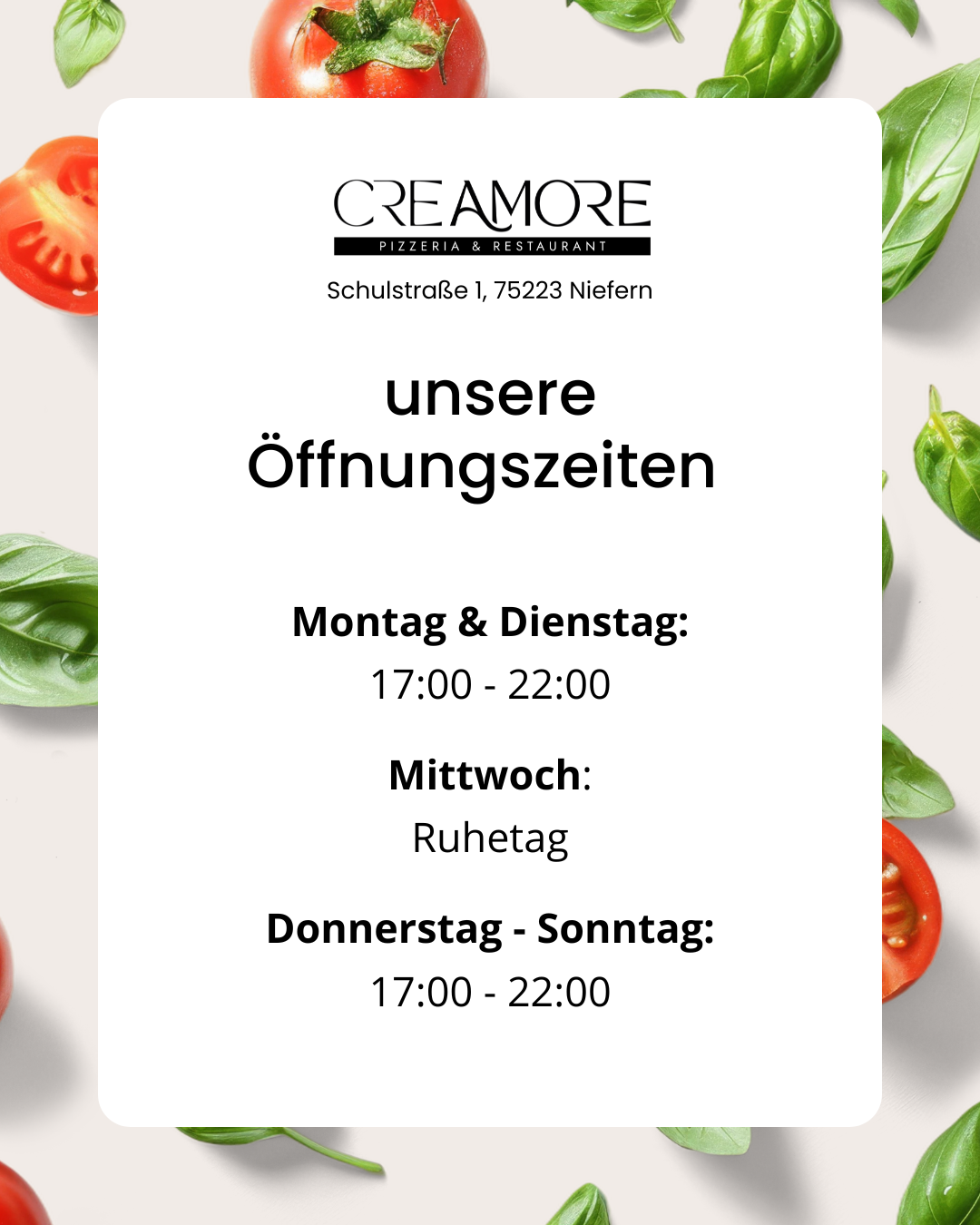 Öffnungszeiten Instagram-Post