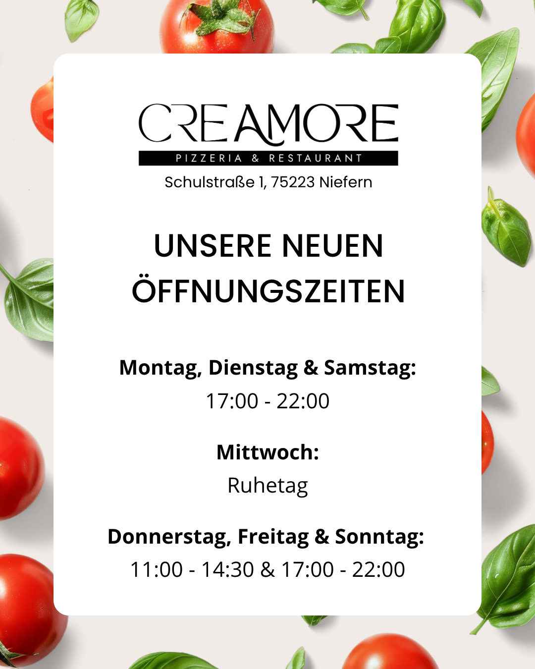 Creamore Pizzeria & Restaurant in Niefern-Öschelbronn